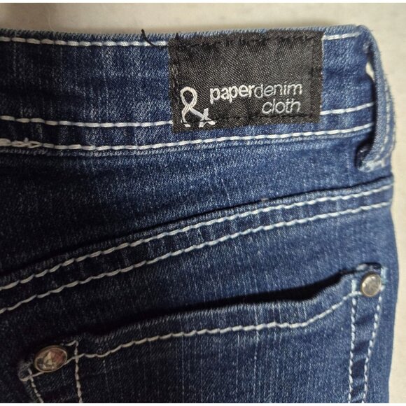 Paper Denim &amp; Cloth Girls' Jeans Size 7 Dark Wash‎ with Rhinestone Pocket - Picture 9 of 16